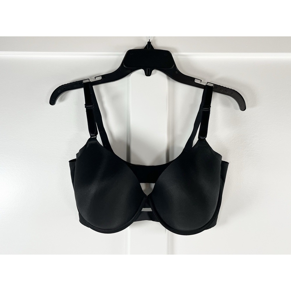 Warners No Side Effects Side Smoothing Lined Underwire T-Shirt Bra Black 36DD